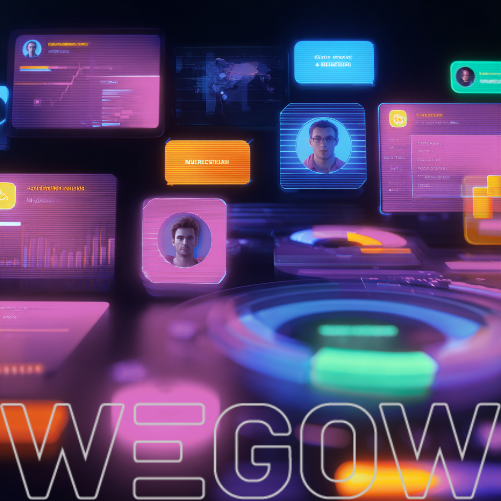 Tendência de IA 1 Interface de um dashboard de marketing com gráficos de comportamento do usuário, recomendações personalizadas e ajustes automáticos feitos por IA. Pode incluir elementos visuais como avatares sendo impactados com conteúdos diferentes.